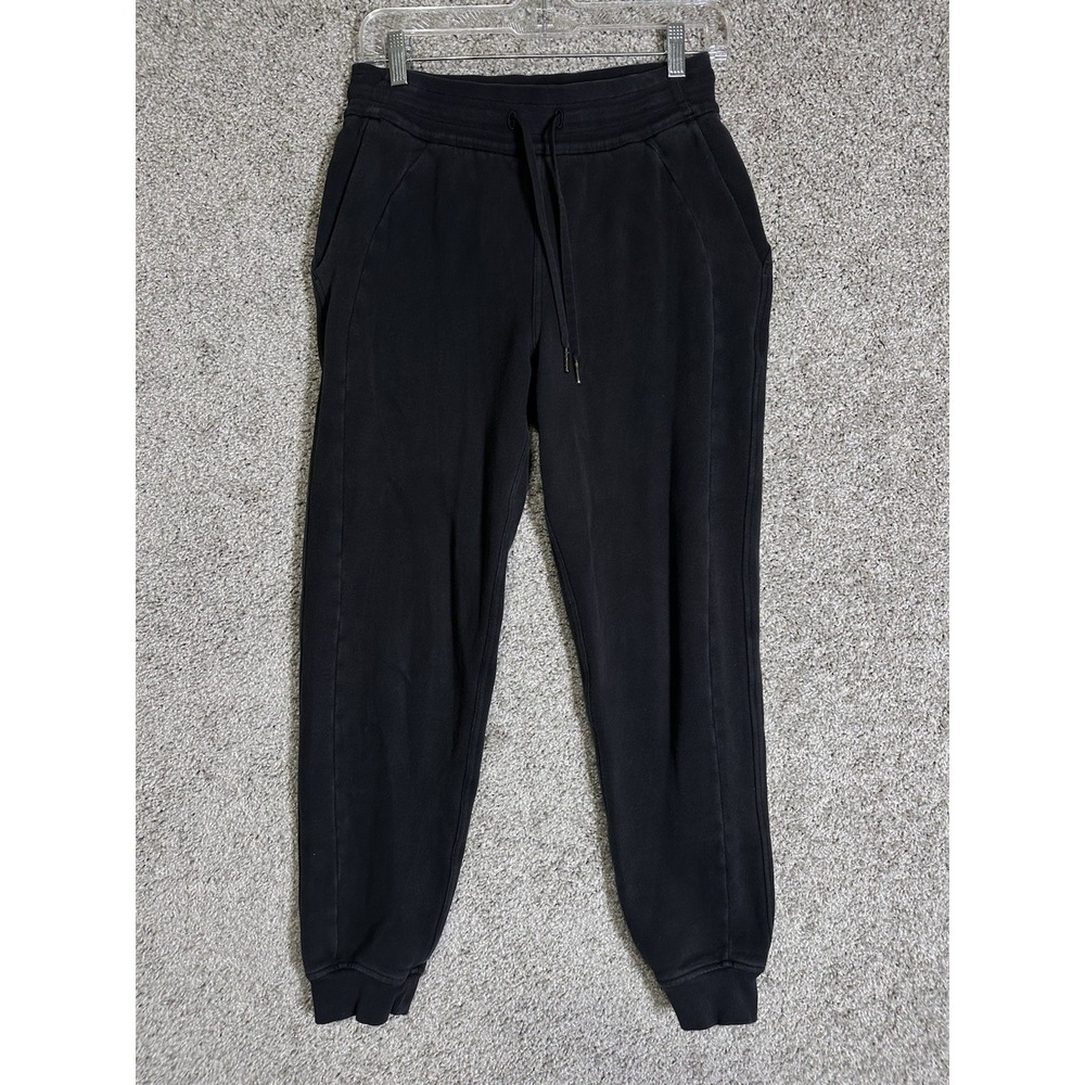 Lululemon‎ Scuba Cropped Jogger Pants Black Womens Size 4 Drawstring EUC